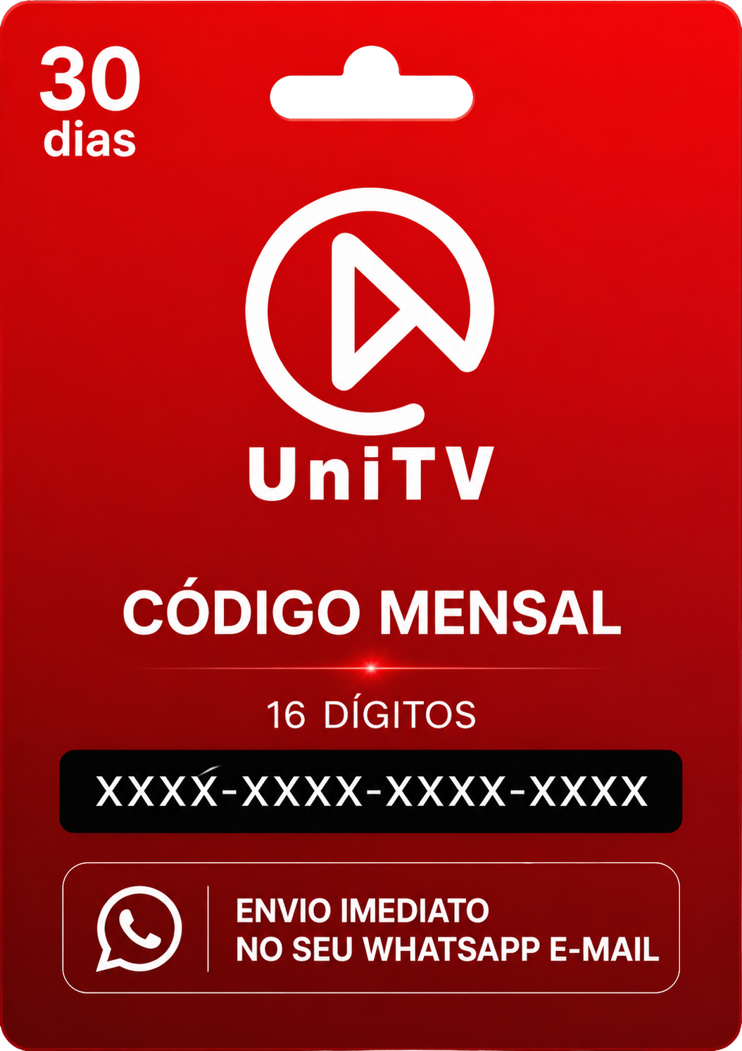 Recarga unitv 30 – mensal